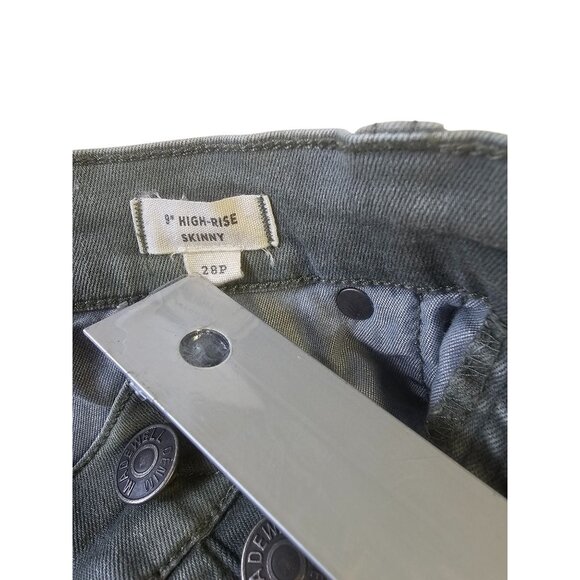 Madewell Green 9" High-Rise Skinny Jeans Style J6665 28P Cotton Blend Button Fly - Picture 8 of 10